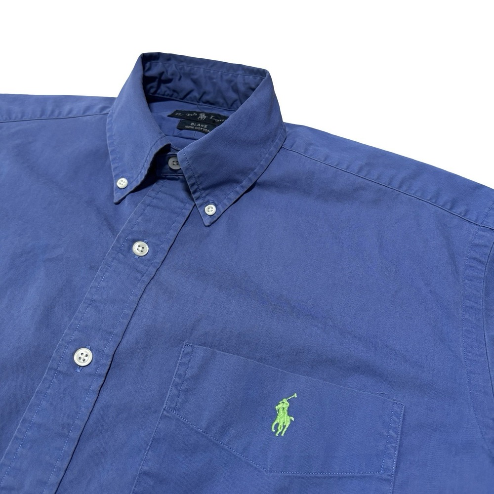 Ralph Lauren Blake Fit Short Sleeve Button Down Shirt Blue Size Small 23 x 30 - Picture 3 of 4